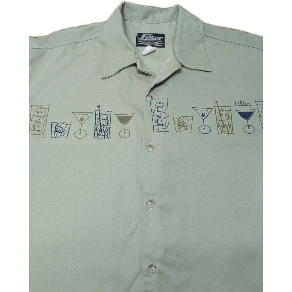 Filter Custom Manufacturing Cocktail Graphic Shirt XL USA Made Short Sleeve